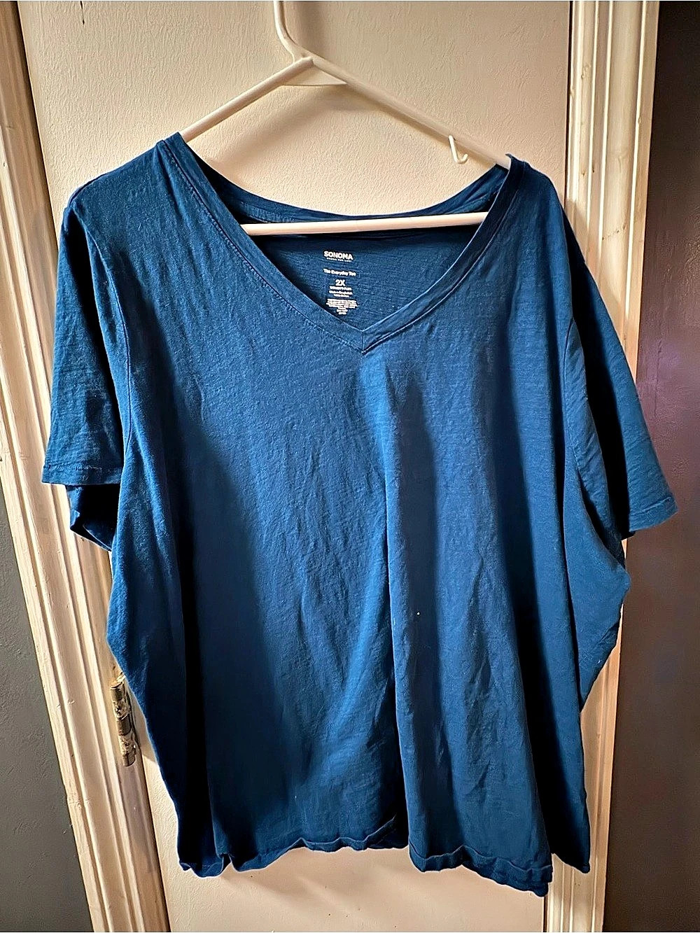Sonoma The Everyday Tee Women's Cotton Tee Blue Size 2X